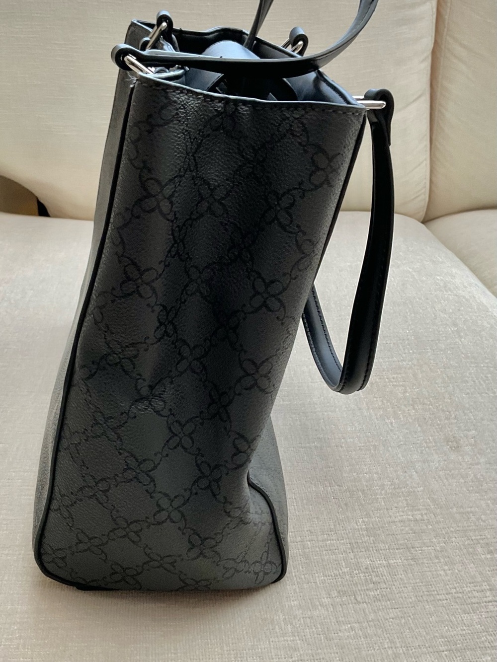 Nine West Black Tote Bag - Everyday Structured Handbag - Picture 4 of 8